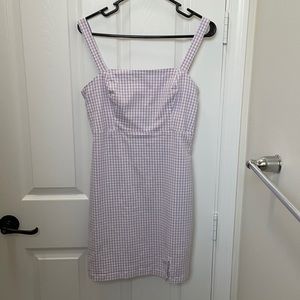 Purple Checkered Mini Dress